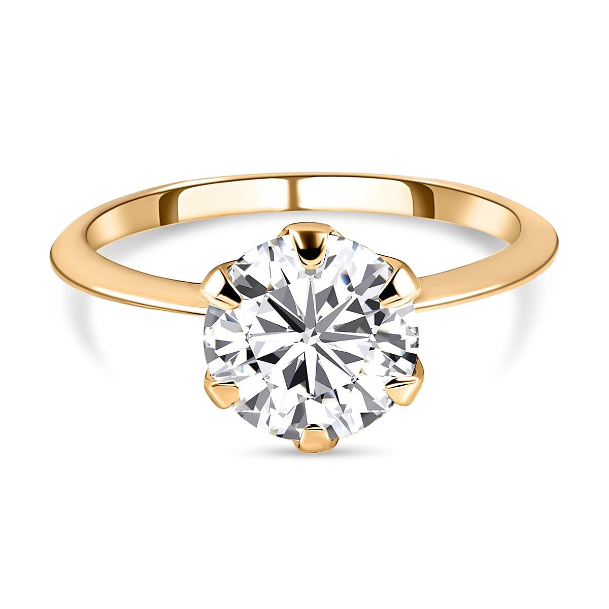 9K Yellow Gold Moissanite Solitaire Ring 7194680 0
