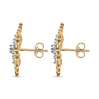 9K Yellow Gold Moissanite Solitaire Stud Push Back Earrings 0.47 Ct.
