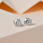 9K Yellow Gold Moissanite Stud Solitaire Earrings 1.60 Ct.
