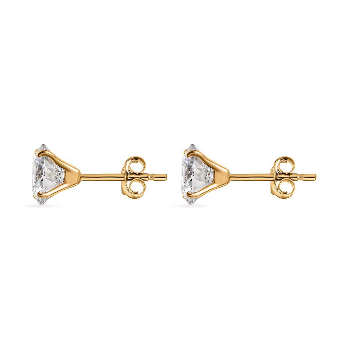9K Yellow Gold Moissanite Stud Solitaire Earrings 1.60 Ct. 7550656 4