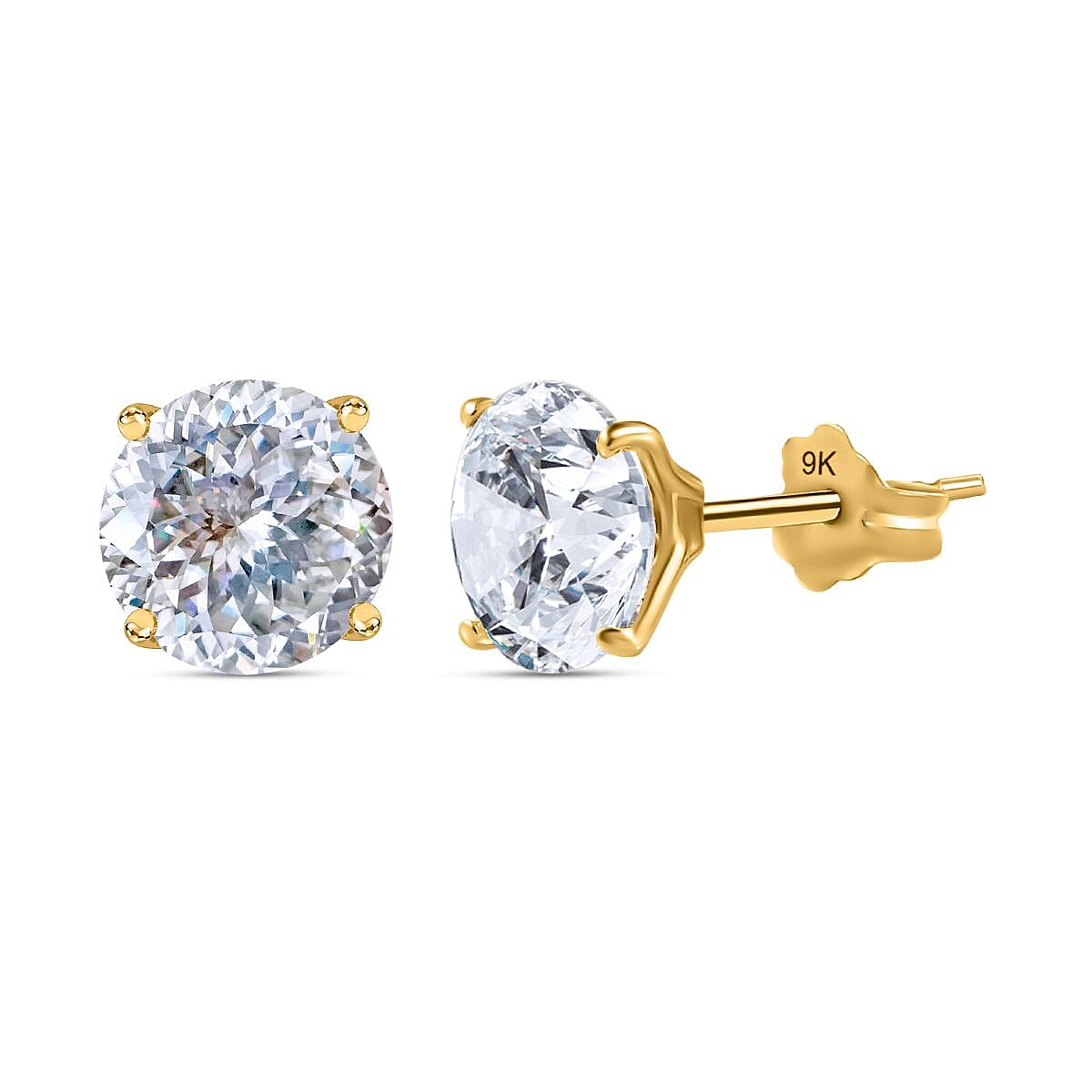 9K Yellow Gold Moissanite Stud Earrings with Push Back 2.10 Ct. 7513330 0