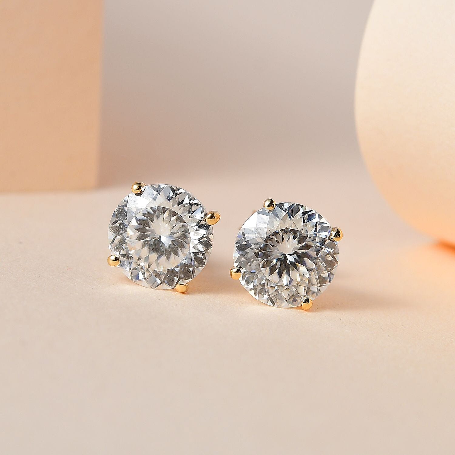 9K Yellow Gold Moissanite Stud Earrings with Push Back 2.10 Ct. 7513330 2
