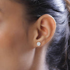 9K Yellow Gold Moissanite Stud Earrings with Push Back 2.10 Ct.