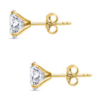 9K Yellow Gold Moissanite Stud Earrings with Push Back 2.10 Ct.