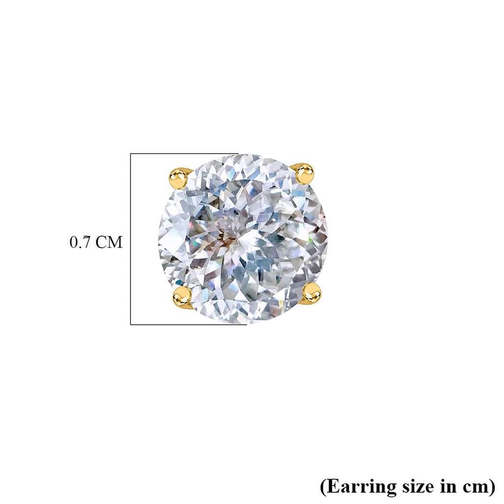 9K Yellow Gold Moissanite Stud Earrings with Push Back 2.10 Ct.