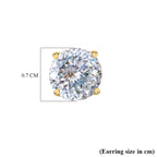 9K Yellow Gold Moissanite Stud Earrings with Push Back 2.10 Ct.