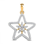 9K Yellow Gold Moissanite Star Pendant 1.45 Ct.
