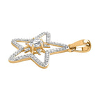 9K Yellow Gold Moissanite Star Pendant 1.45 Ct.