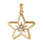 9K Yellow Gold Moissanite Star Pendant 1.45 Ct.