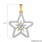 9K Yellow Gold Moissanite Star Pendant 1.45 Ct.