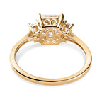 9K Yellow Gold Moissanite (Asscher Cut) Ring 1.91 Ct.