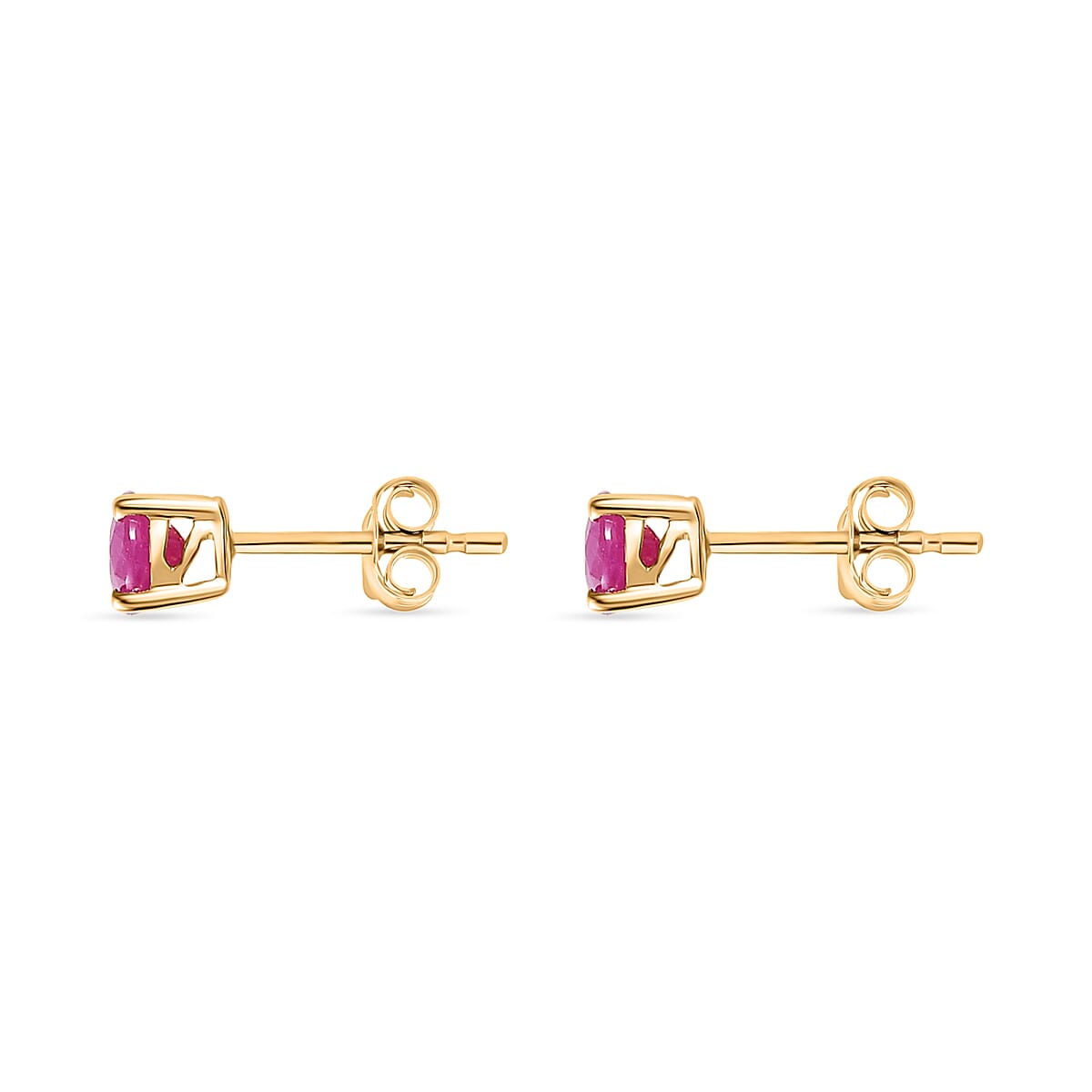 9K Yellow Gold Montepuez Ruby Solitaire Earrings 1.14 Ct. 7645444 4