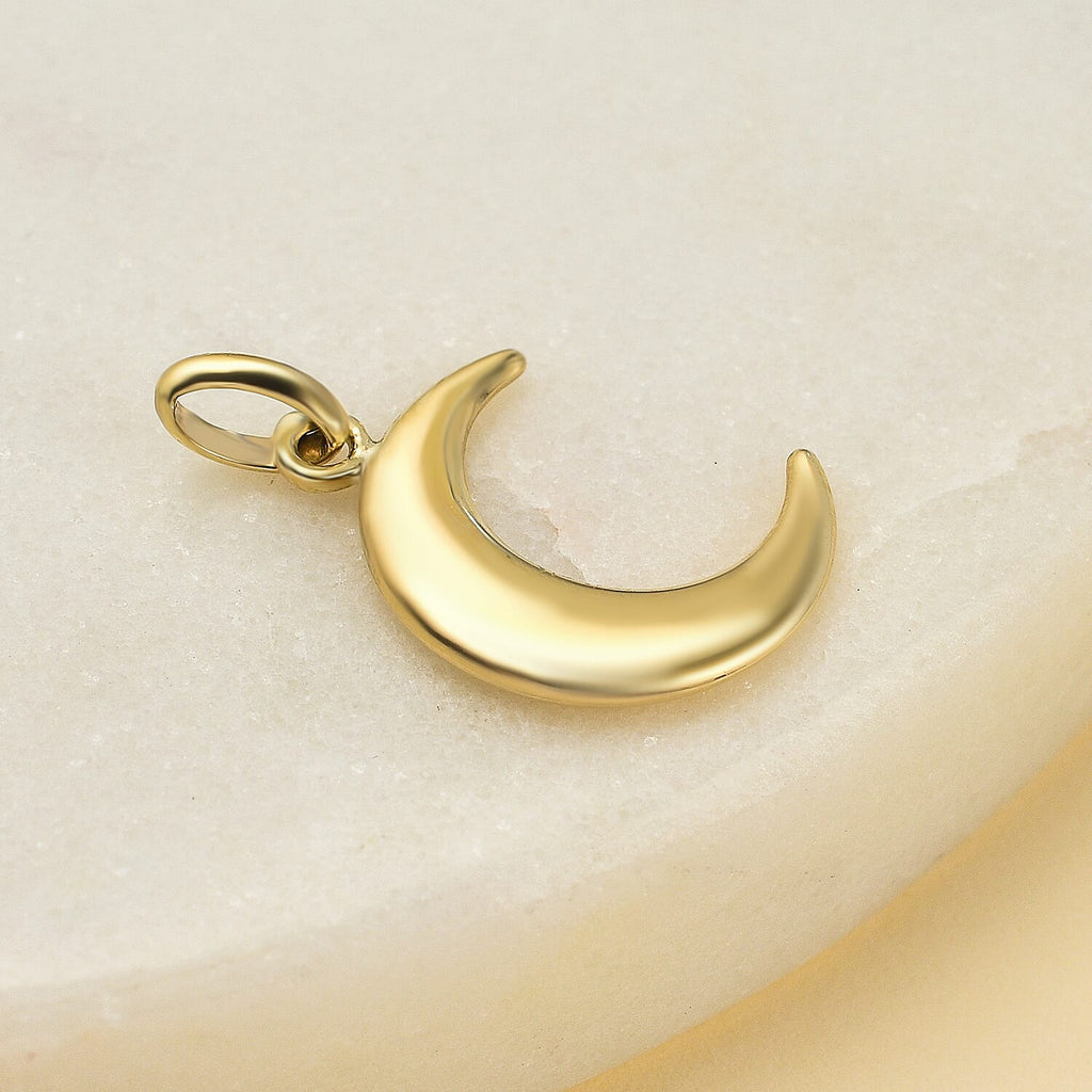 9K Yellow Gold Moon Pendant