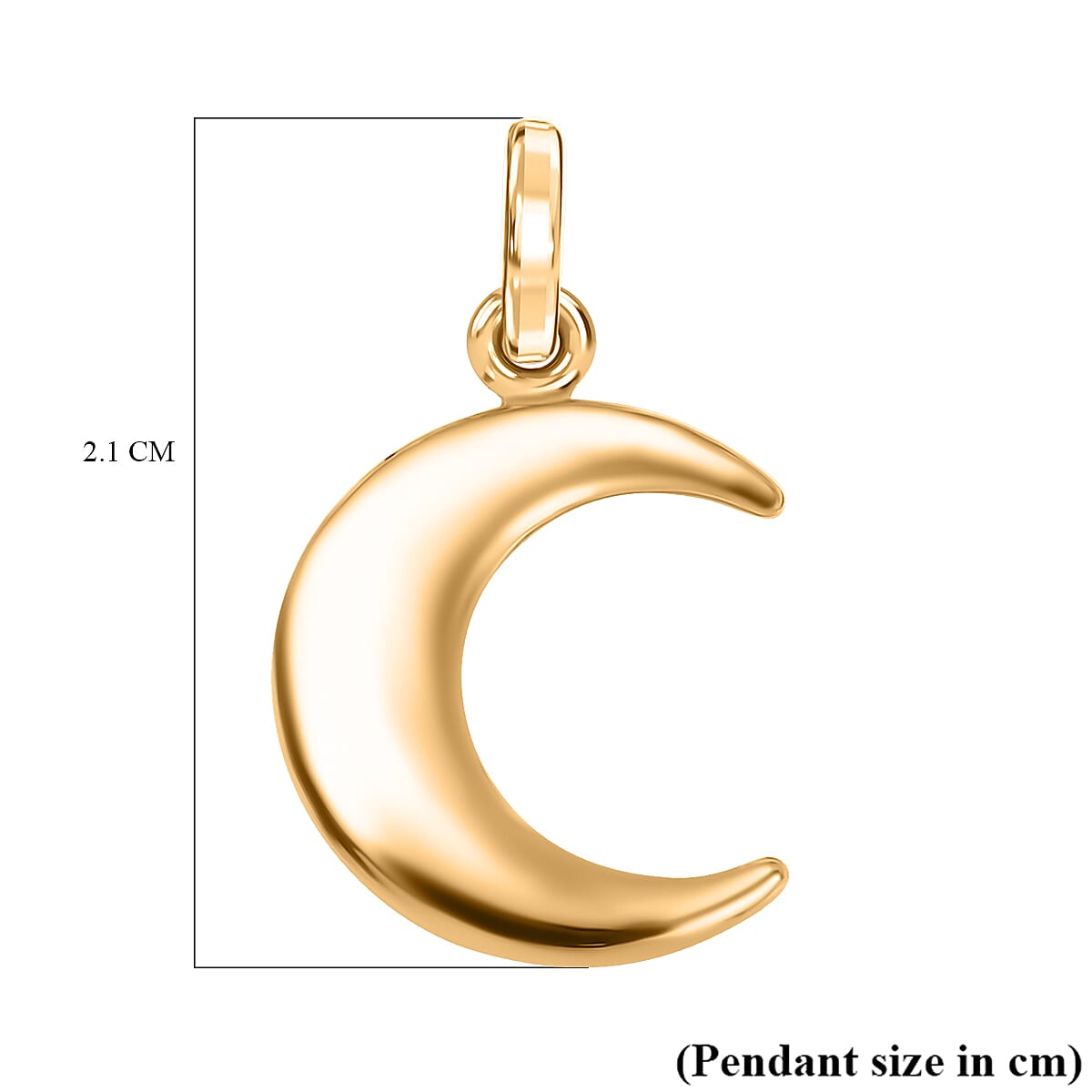 9K Yellow Gold Moon Pendant 7674261 4