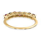 9K Yellow Gold Multi-Tourmaline 7 Stone Band Ring 1.60 Ct