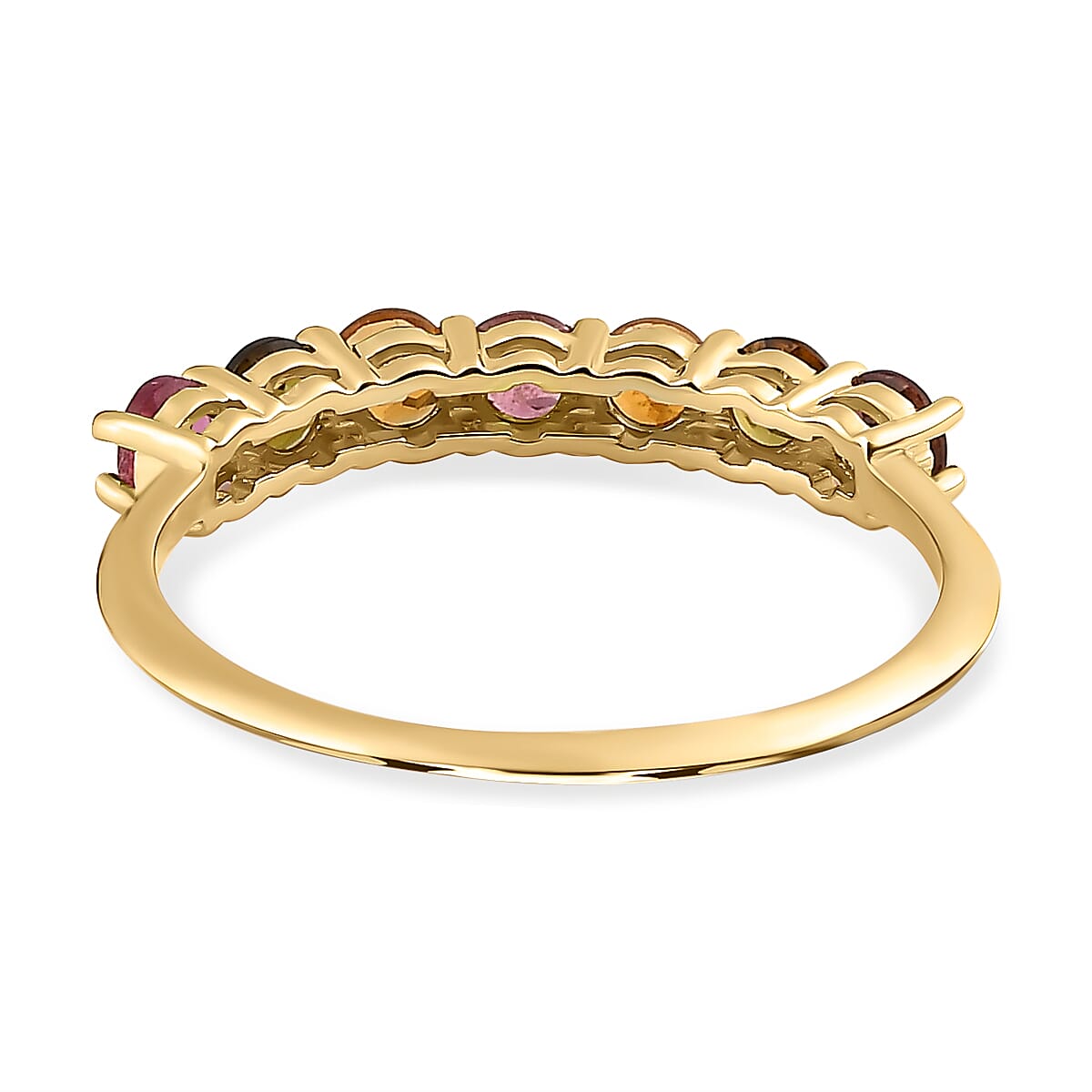 9K Yellow Gold Multi-Tourmaline 7 Stone Engagement Ring 1.60 Ct 7508082 9
