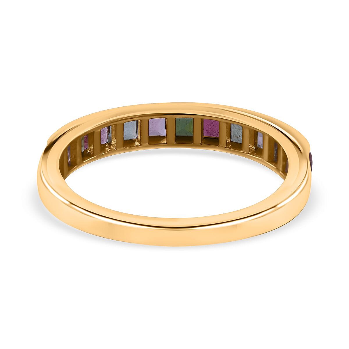9K Yellow Gold Moissanite Multi Turmaline Half Eternity Ring 1.00 Ct. 7326011 5
