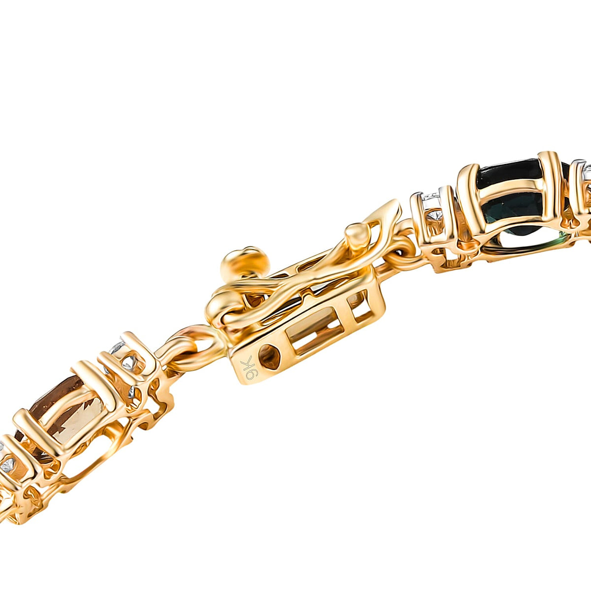 Tony Diniz Collection-9K Yellow Gold AAAA Multi-Tourmaline Bracelet (Size - 7.5) with  Lock Box 6.58 Ct, Gold Wt. 4.47 Gms 8265477 4