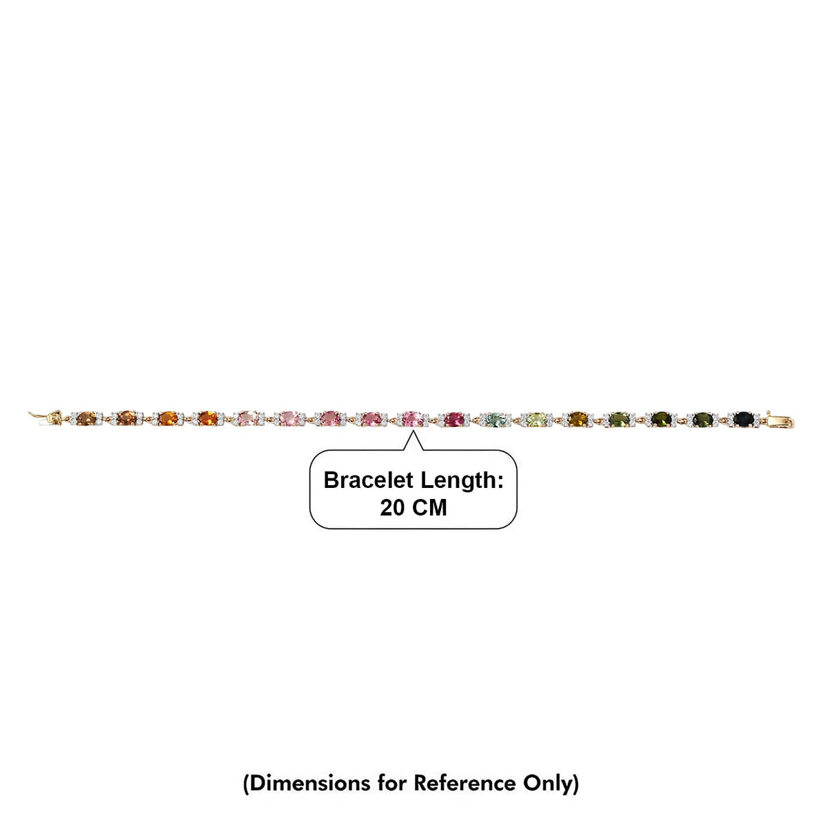 Tony Diniz Collection-9K Yellow Gold AAAA Multi-Tourmaline Bracelet (Size - 7.5) with  Lock Box 6.58 Ct, Gold Wt. 4.47 Gms 8265477 5