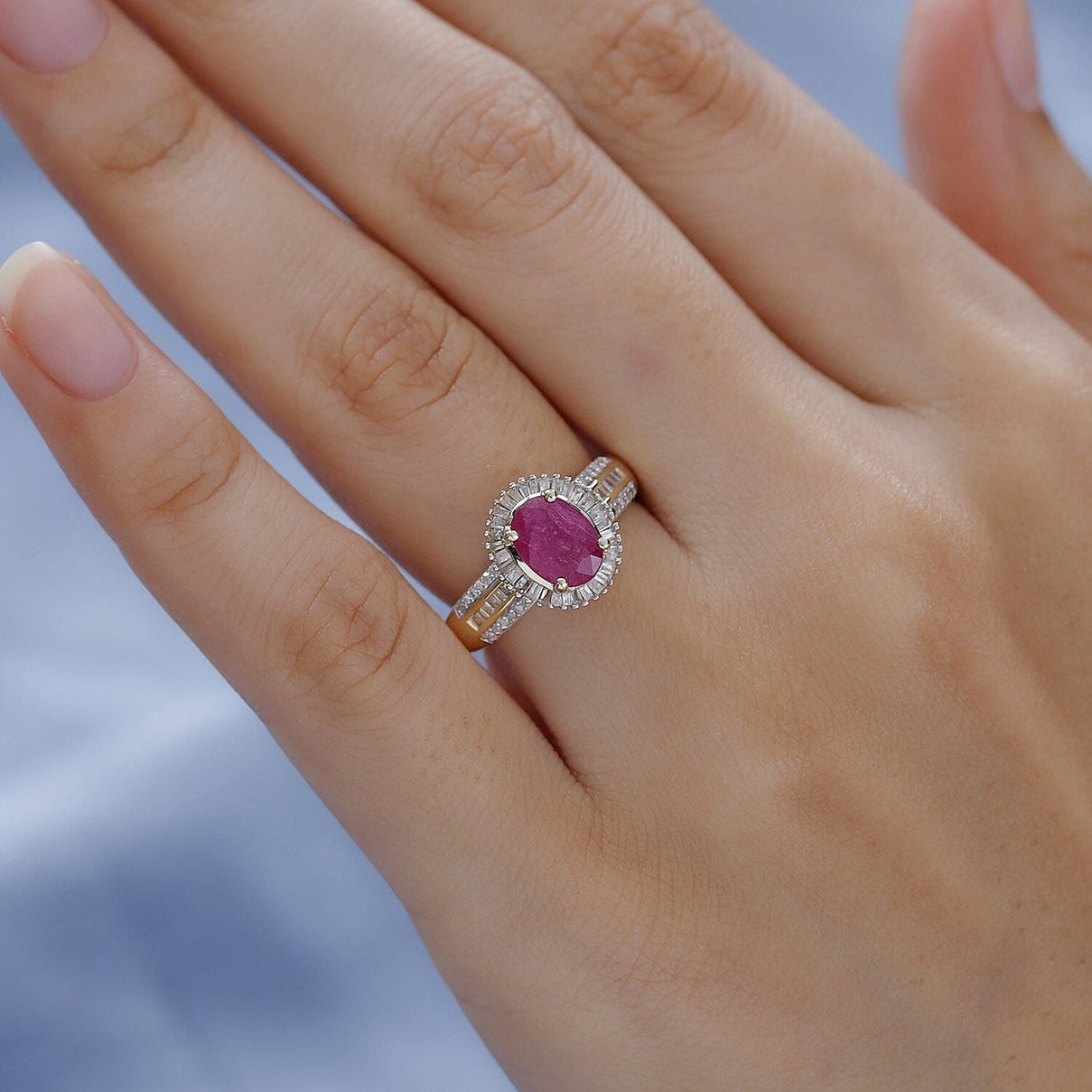 9K Yellow Gold Natural AAA Mozambique Ruby and Diamond Ring 2.00 Ct. 7259890 8