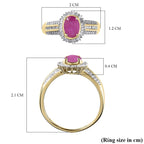 9K Yellow Gold Natural AAA Mozambique Ruby and Diamond Ring 2.00 Ct.