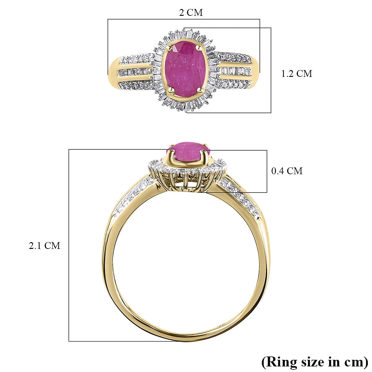 9K Yellow Gold Natural AAA Mozambique Ruby and Diamond Ring 2.00 Ct. 7259890 11