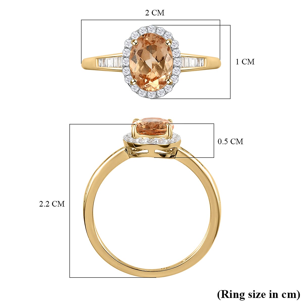 Natural Ceylon Garnet and Diamond Halo Ring in 9K Yellow Gold 7026207 5