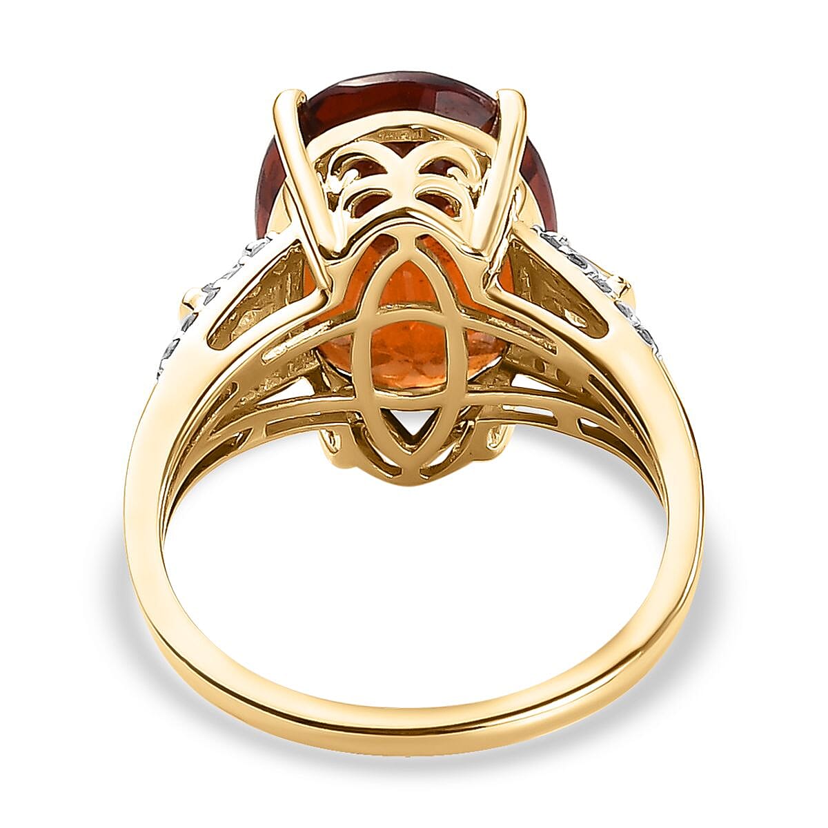 9K Yellow Gold Natural Ceylon Honey Garnet and Diamond Ring 7.59 Ct. 7080868 10