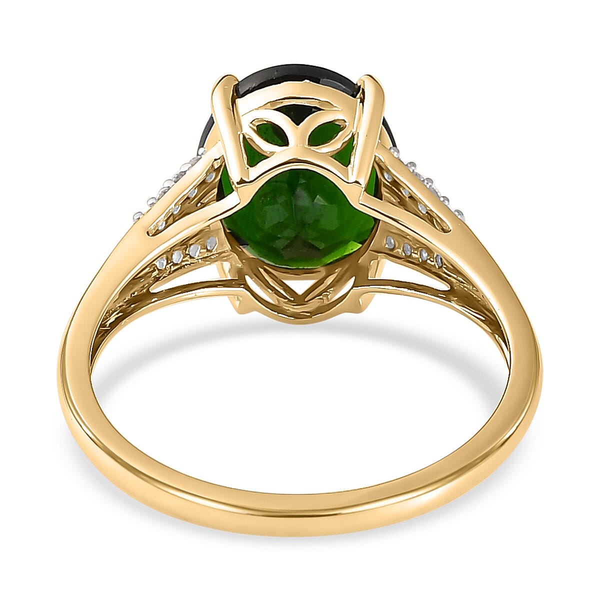9K Yellow Gold Natural Chrome Diopside and Diamond Ring 3.61 Ct. 7254372 4