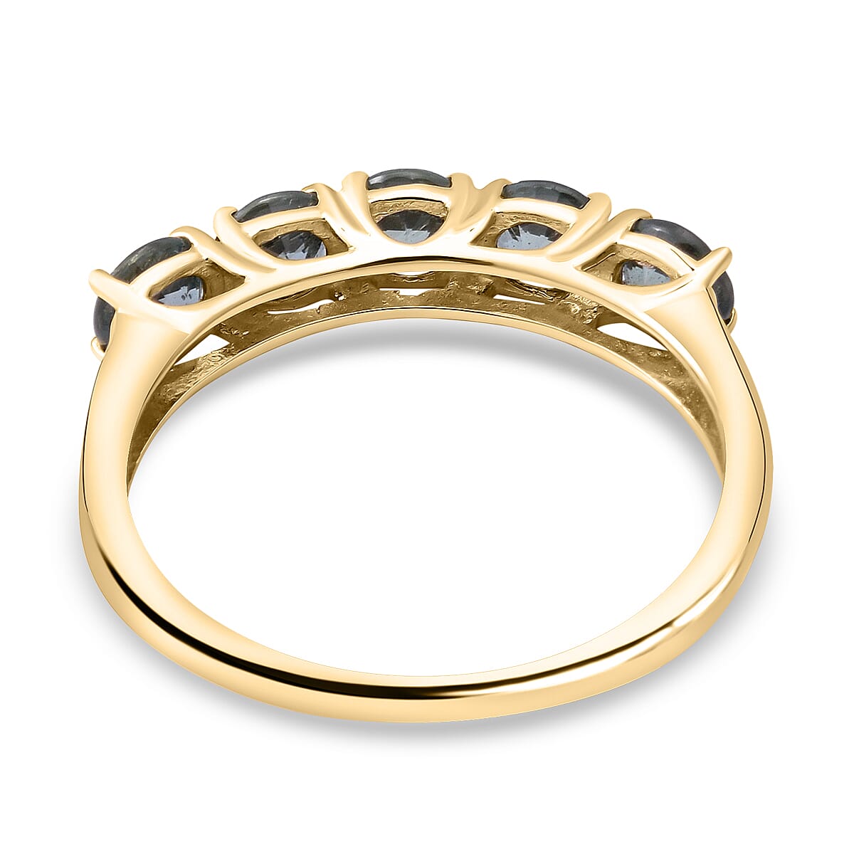 9K Yellow Gold Natural Parti Sapphire 5 Stone Ring 1.50 Ct. 8962194 5