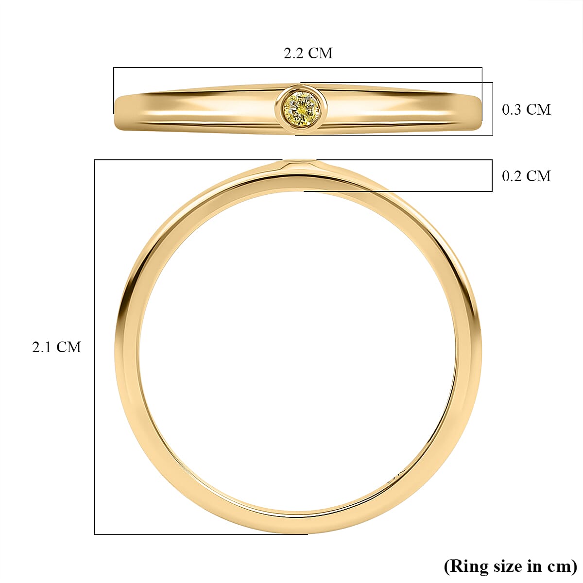 9K Yellow Gold Natural Yellow Diamond Solitaire Wedding Band Ring 7517124 6