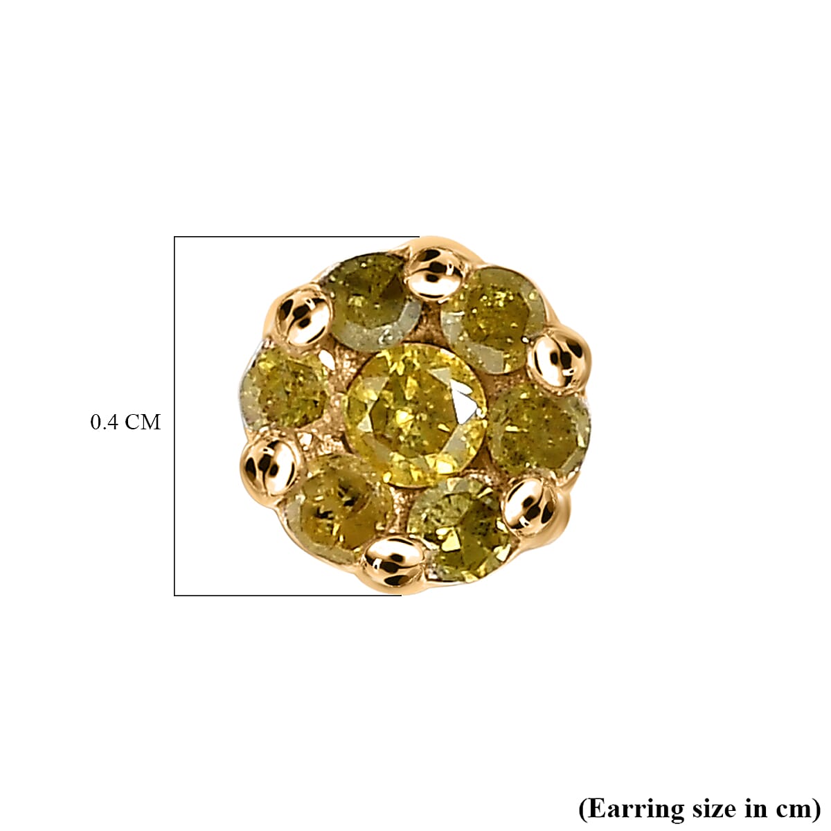 9K Yellow Gold Natural Yellow Diamond Stud Earrings 7513346 5