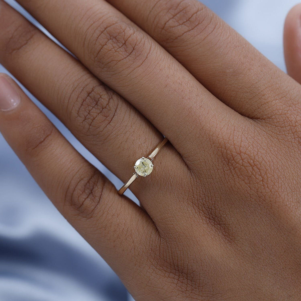 9K Yellow Gold Natural Yellow Diamond (I3-GH) Solitaire SGL Certified Ring 7437193 2