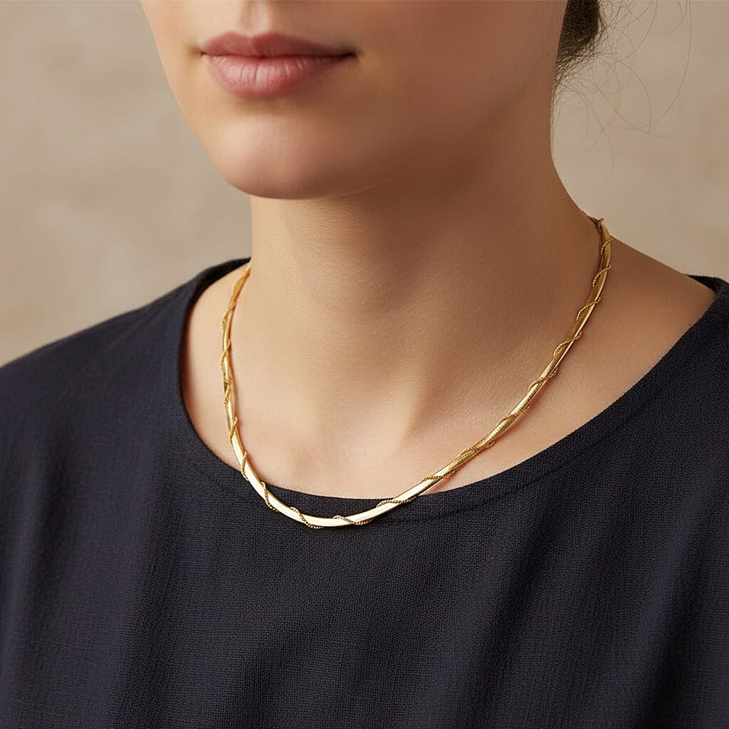 9K Yellow Gold Necklace (Size - 18-2 Inch Ext) V32502737 2