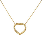 Close Out Deal - 9K Yellow Gold Heart Necklace (Size 16-18)