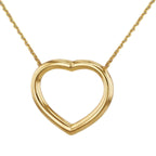 Close Out Deal - 9K Yellow Gold Heart Necklace (Size 16-18)