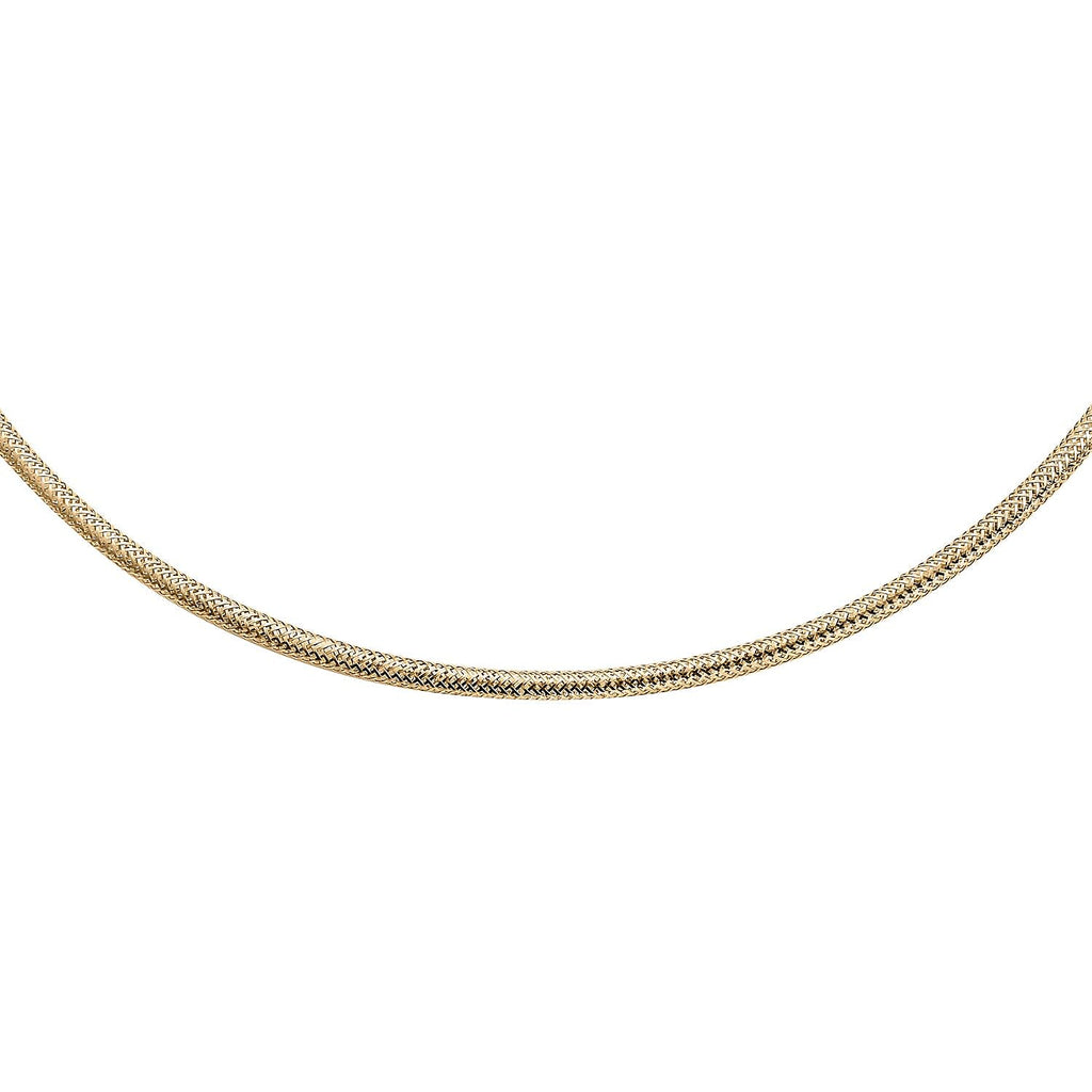 9K Yellow Gold Mesh Necklace (Size - 18) with Lobster Clasp, 3.09 Gms.