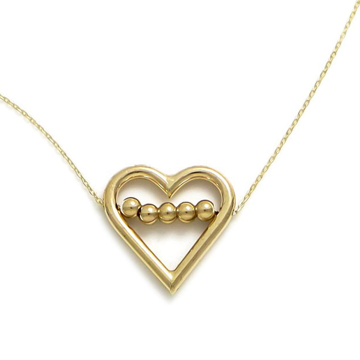 Maestro Collection - 9K Yellow Gold Heart Necklace (Size - 20) 7791952 0