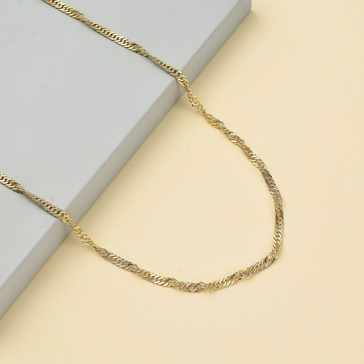 9K Yellow Gold Twisted Velvet Necklace (Size - 20) Gold Wt 2.04 gms 7722916 1