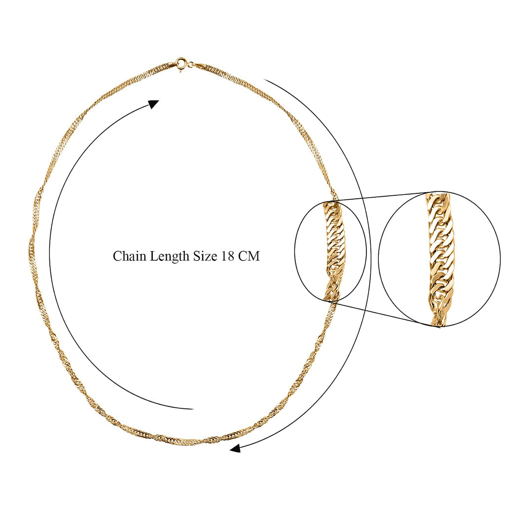 9K Yellow Gold Twisted Velvet Necklace (Size - 20) Gold Wt 2.04 gms