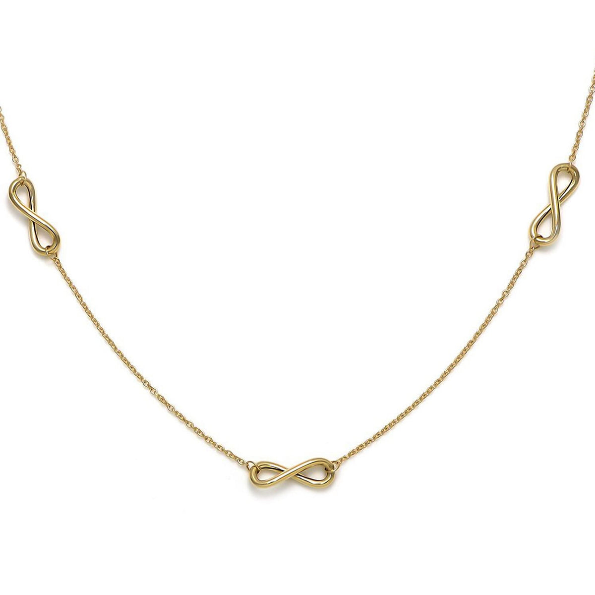 Maestro Biggest Closeout Deal - 9K Yellow Gold Designer Inspired Infinity Station Necklace (Size - 20) 2.0 Gram 7791950 0