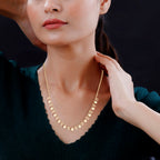 Vicenza Collection- 9K Yellow Gold Circle Necklace (Size - 20), Gold Wt. 4.01 Gms