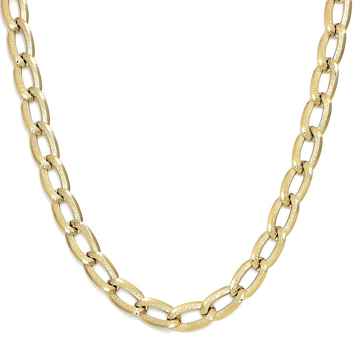 9K Yellow Gold 8MM Elongated Curb Necklace with Lobster Clasp 20 Inch 8122500 0