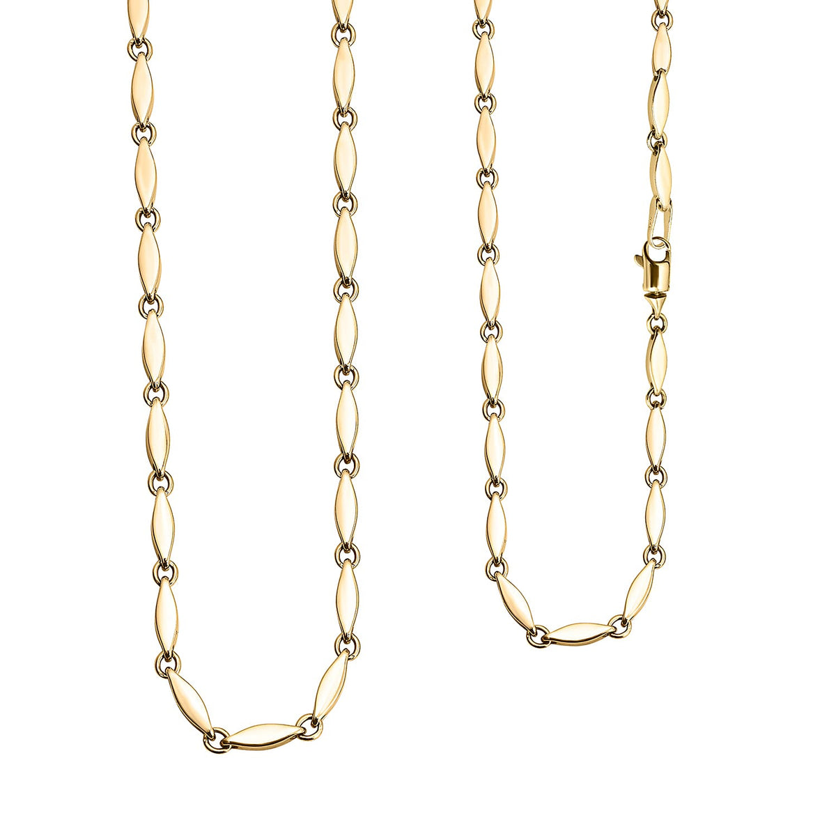 9K Yellow Gold Marquise Link Necklace 20 Inch 8729080 1