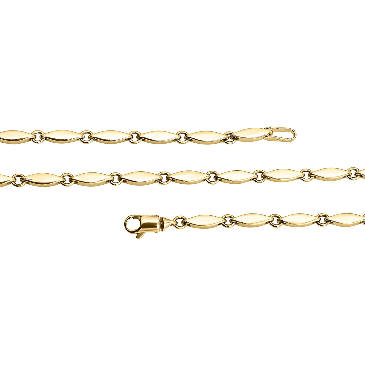 9K Yellow Gold Marquise Link Necklace 20 Inch 8729080 2