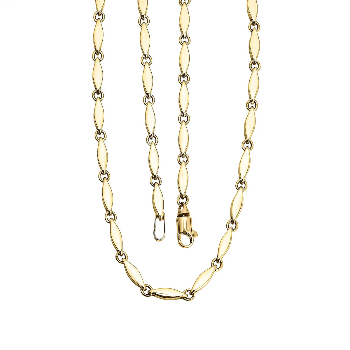 9K Yellow Gold Marquise Link Necklace 20 Inch 8729080 4