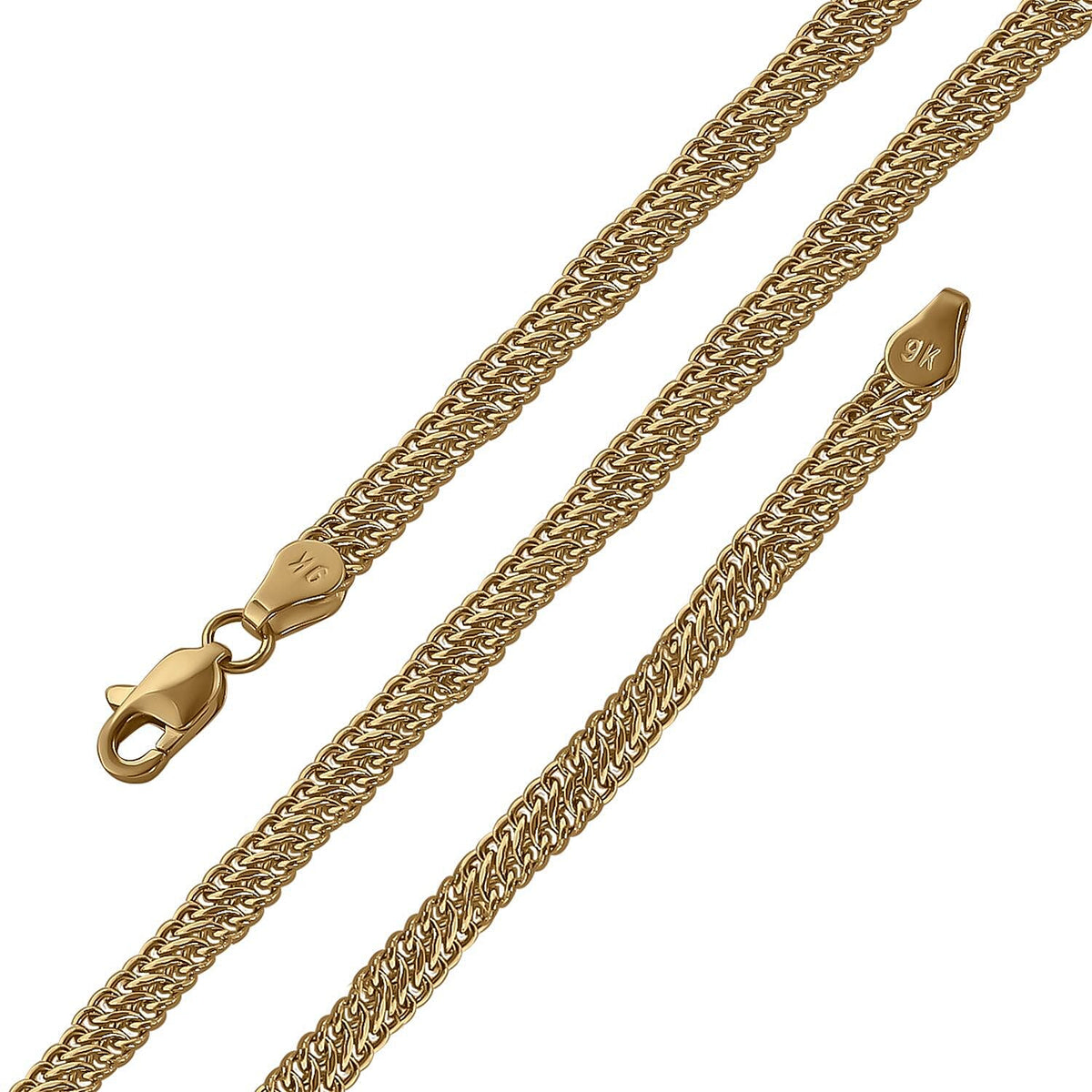One Time Designer Closeout - 9K Yellow Gold Fancy Curb Necklace (Size - 20) With Lobster Clasp, Gold Wt. 5.27 Gms. 7325252 4