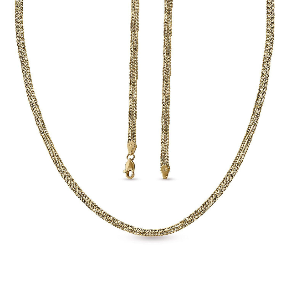 One Time Designer Closeout - 9K Yellow Gold Fancy Curb Necklace (Size - 20) With Lobster Clasp, Gold Wt. 5.27 Gms. 7325252 6
