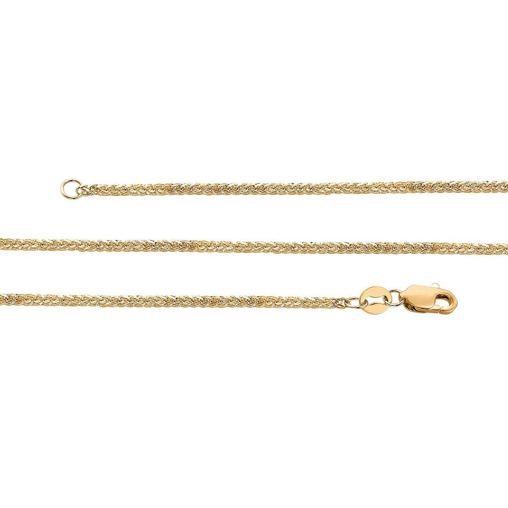 Italian Made 9K Yellow Gold Spiga Necklace (Size - 24) with Lobster Clasp