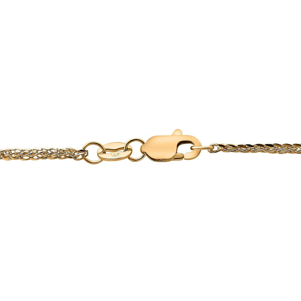 Italian Made 9K Yellow Gold Spiga Necklace (Size - 24) with Lobster Clasp